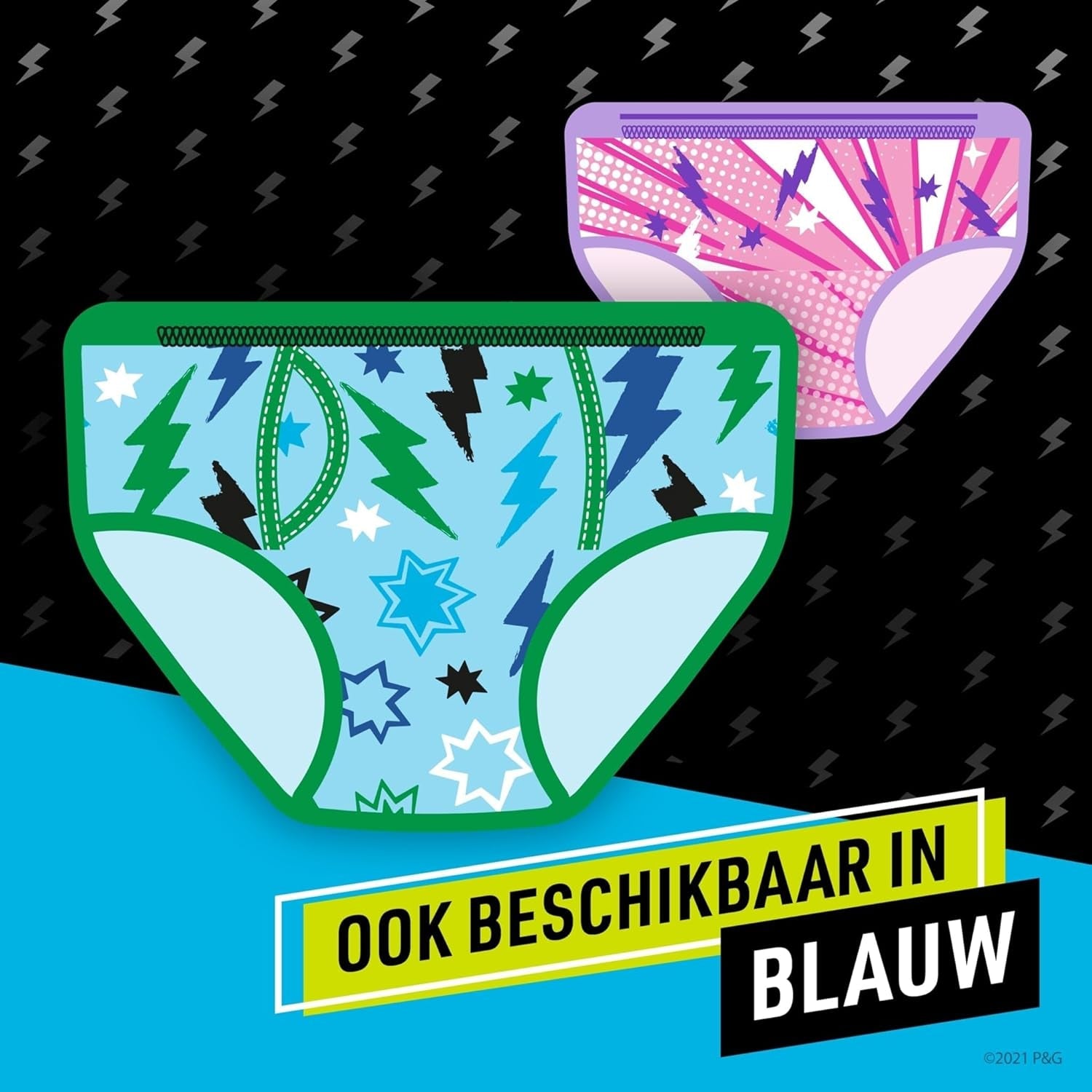 Pampers Pyjamabroek Effen Kleur Harten 4-7 Jaar 60 Pyjamabroek 17-30kg All Night Lekbescherming