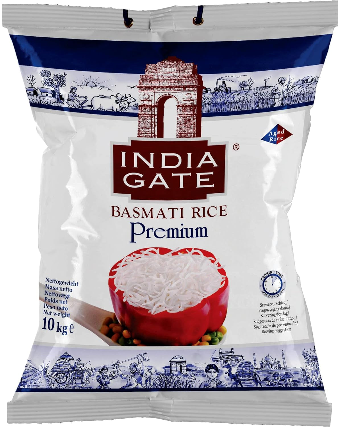 INDIA GATE Premium Basmati Rijst – Aromatische, fijne langkorrelige rijst uit India, fijne langkorrelige (1 x 500 g)