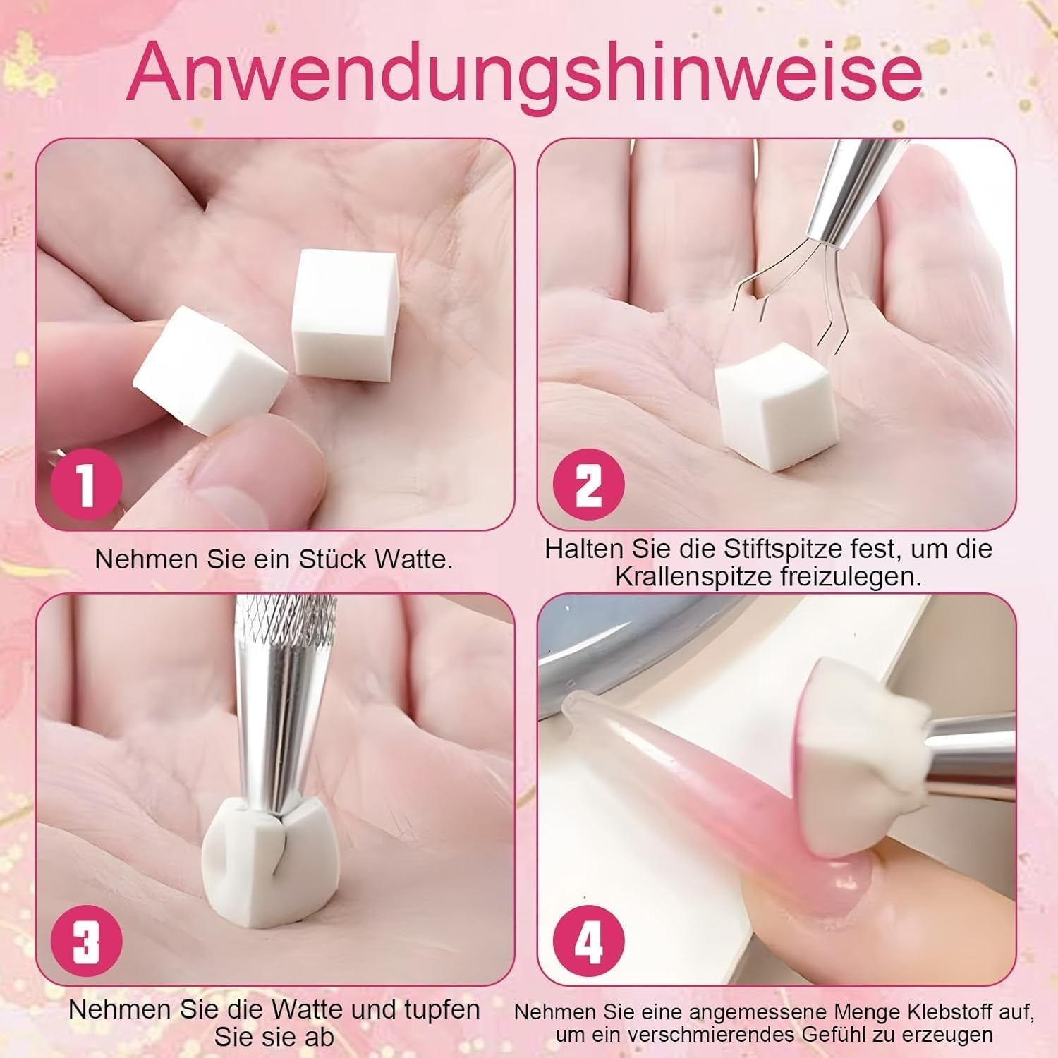 100 Stk Nail Art Schwamm Mit Metallgreifer, Nailart-Zubehör, Baby Boomer, Rendering-Werkzeuge Mit Greifer-Blöcken, Maniküre-Gradient Nail Art Schwamm, voor Pinselset, Nägel, Nageldesign-Zubehör