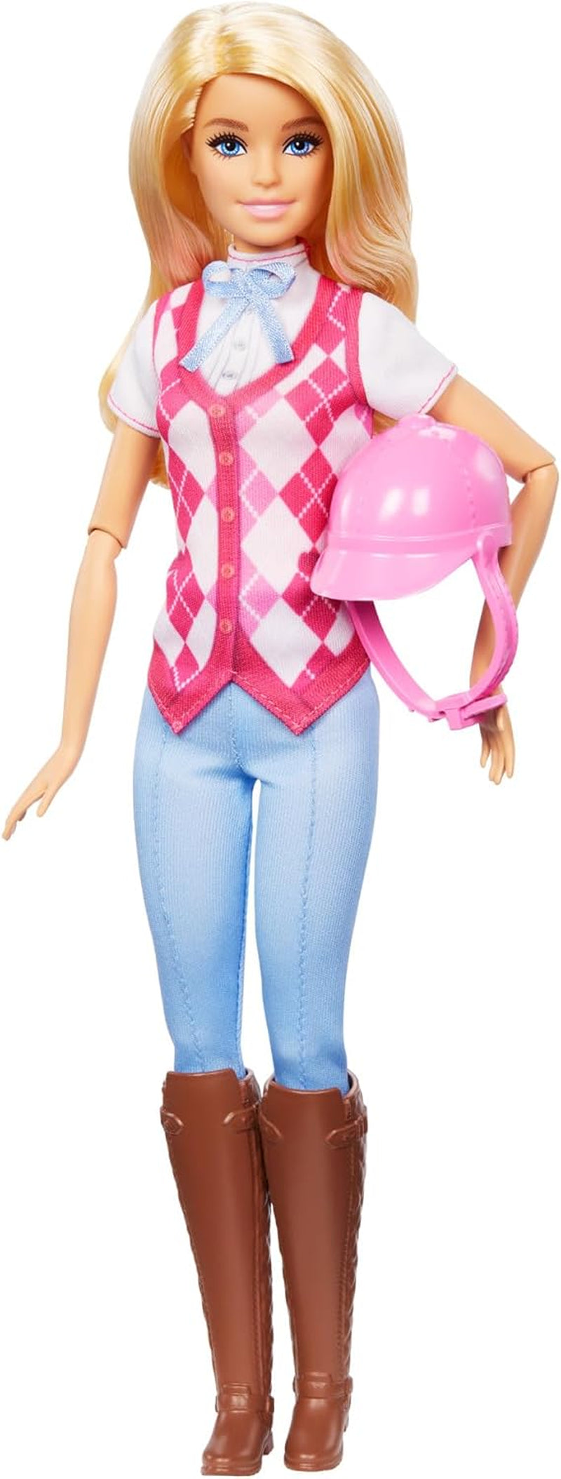 Barbie Malibu-pop en accessoires uit Barbie Mysteries: The Secret Horse Adventure, inclusief modepop, afneembare rij-outfit en helm, HXJ38