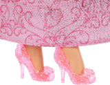 Mattel DISNEY Prinses Aurora - Pop met iconische outfit, afneembare schoenen en tiara, sprankelende top en afneembare rok met patroon, lang haar voor styling, HLW09