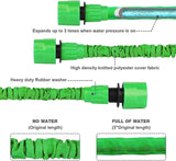 30 m uittrekbare tuinslang, 30 meter flexibele waterslang met 8-jet sproeikop, waterdichte intrekbare heavy-duty slang met 3/4 "en 1/2" connectoren (30 m, groen)