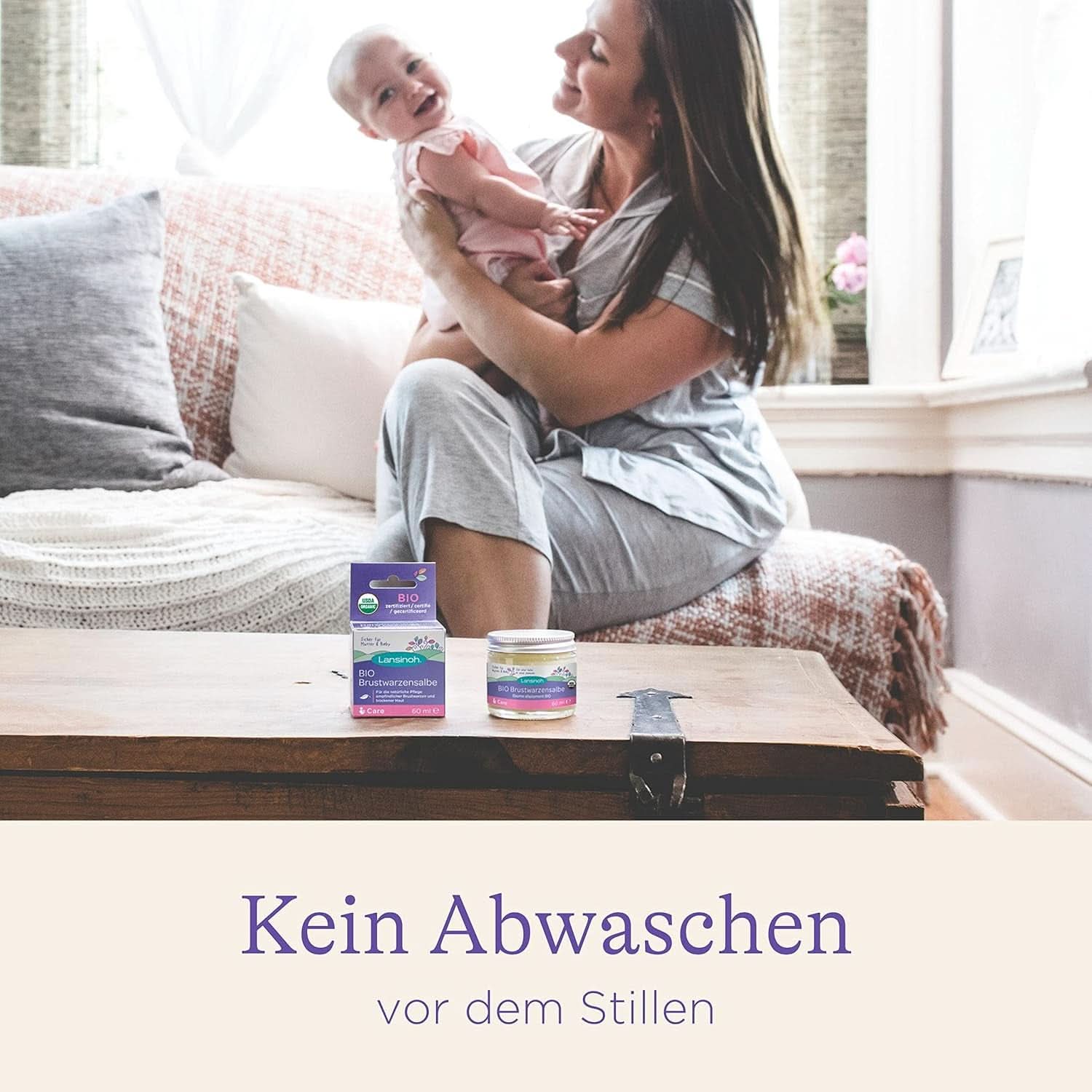 Lansinoh BIO Brustwarzensalbe, 60 Ml - Natürliche Pflege Empfindlicher Brustwarzen Und Trockener Haut - Klimaneutral Accessoires Voeding en borstvoeding Baby Naty Shop