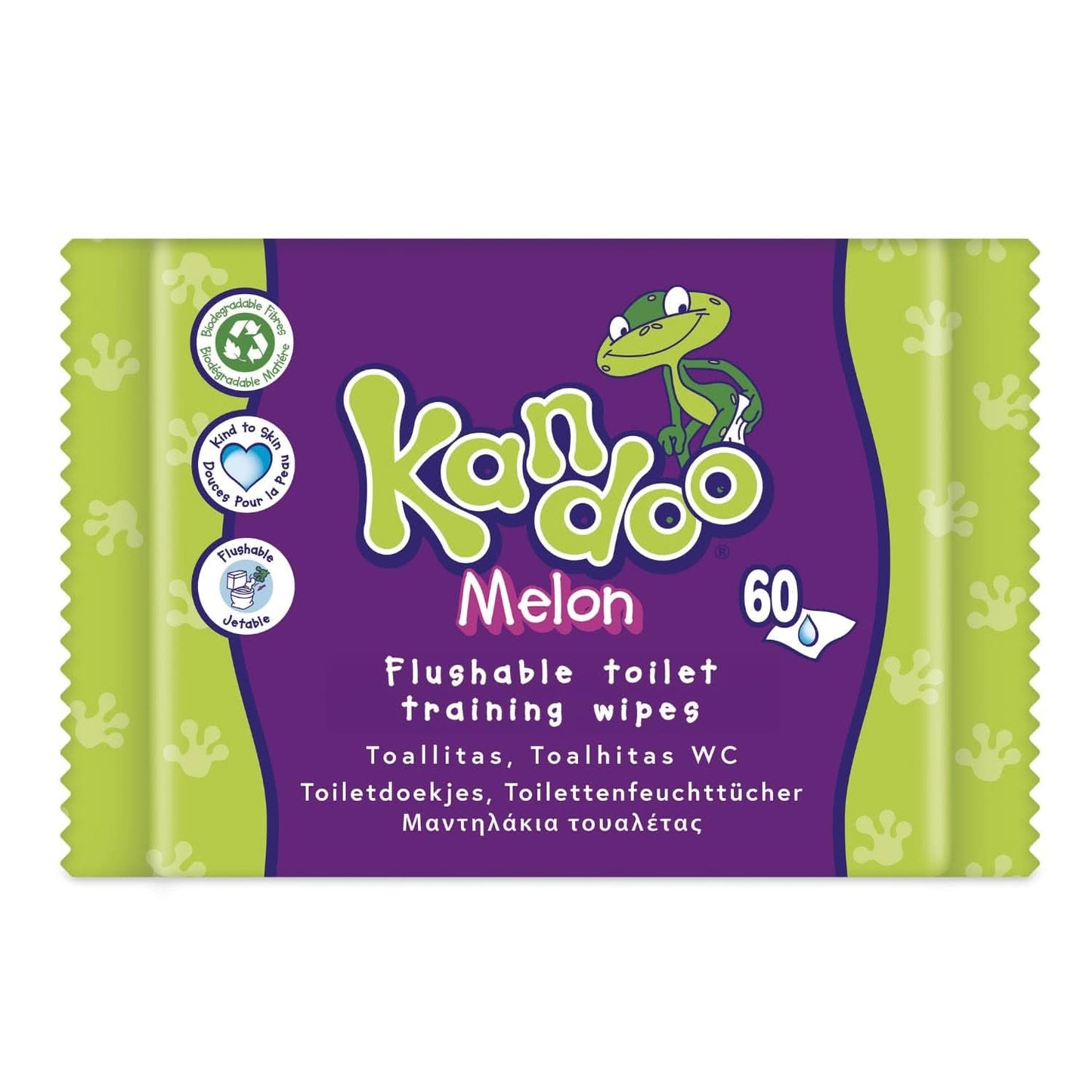 Meloen Feuchttücher - Spülbar - Aus 95% Wasser - Parfümfrei - Plastikfrei - Dermatologisch Getestet - Feuchtes Toilettenpapier Aus 100% Pflanzlichem Cellulosemateriaal - 60 Tücher Naty Shop 60 Stück (12Er Pack) Meloen