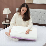 HOMCOM Memory Foam Kussen Neksteunkussen met afneembare hoes 2 Hoogte Ergonomisch 2S Responsief nekkussen voor verschillende slaapposities 60x40cm Crème Wit