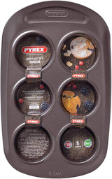 Pyrex BANDEJA 6 MAGDALENAS ASYMETRIA PX Muffinförmchen, Metall, Bunt, 6 Magdalena Vormen en bakplaten Naty Shop