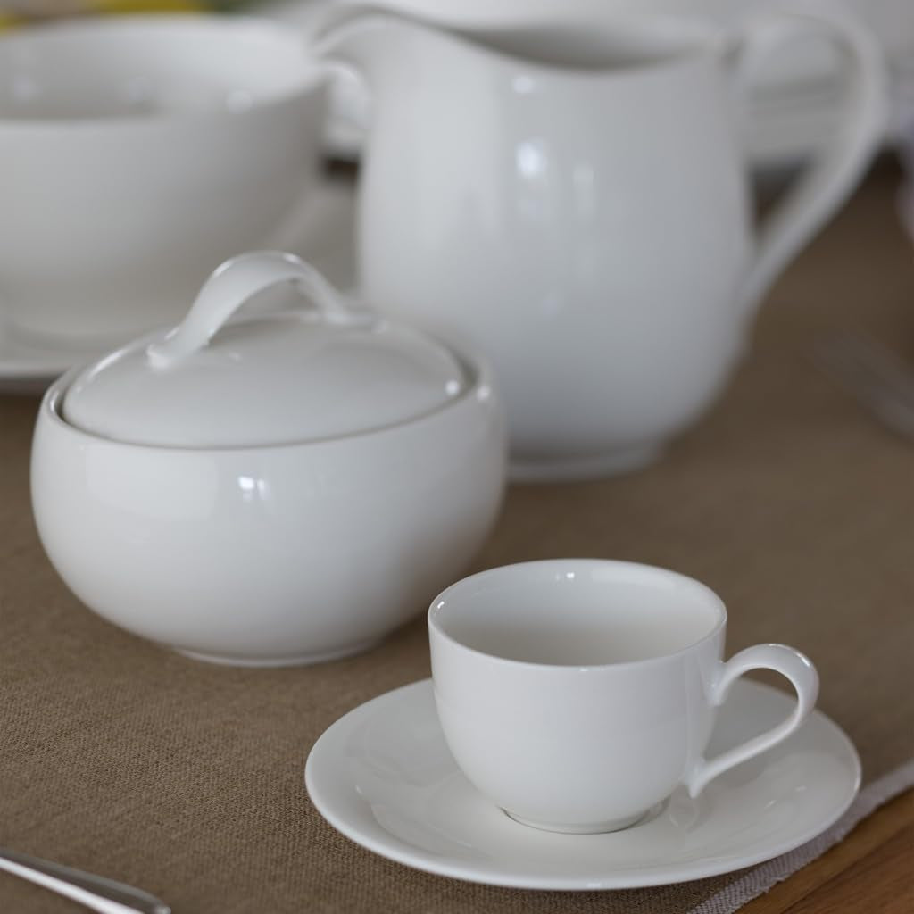 Villeroy & Boch New Cottage Basic Sugar Bowl, 450 ml, hoogte: 6,5 cm, premium porselein, wit
