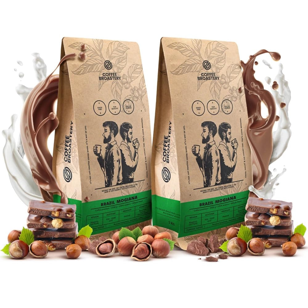 Set koffiebonen 2x1kg 2000g | Brazilië Mogiana | Braziliaanse koffie | Speciale koffie | Vers gebakken | Ambachtelijke koffiebrander
