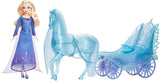Mattel Disney De ijskoningin Elsa-pop, de ijskoningin-pop gekamd blond haar, meubels, uitneembare schoenen, Disney-cadeaus, speelgoed vanaf 3 jaar, HLW47 Naty Shop-poppen Elsa en Nokk avonturenkinderwagen