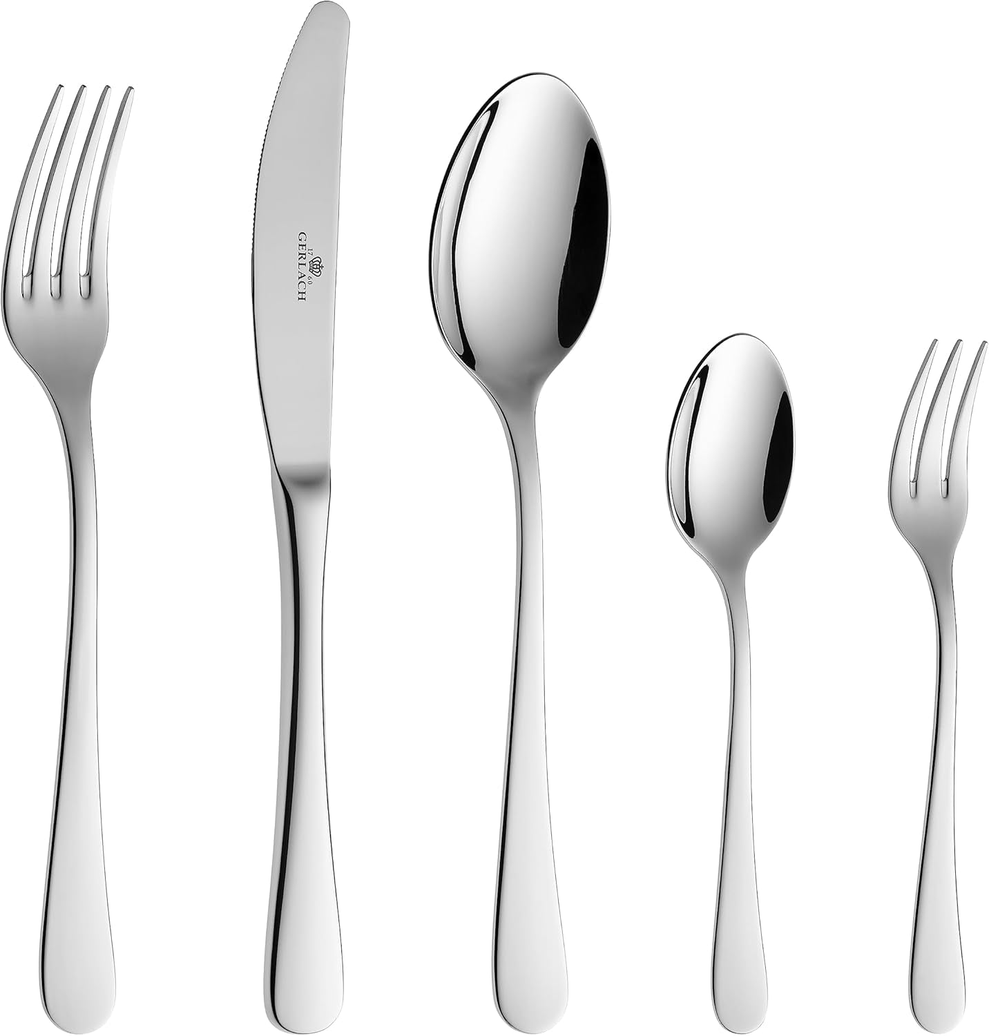 Gerlach Flow Besteck-Set 6 Personen Spülmaschinenfest Essbesteck Besteck Aus Edelstahl Messer Gabel Löffel Teelöffel Tafelbesteck Rostfrei 24 Stk, Silberglänzend Keuken Naty Shop Silberglänzend 60 El. Schachtel
