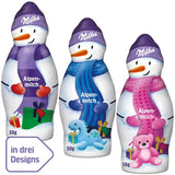 Milka Sneeuwman Alpenmelk - Groot pakket chocoladesneeuwmannenfiguren in 3 modellen - 24 x 50 g
