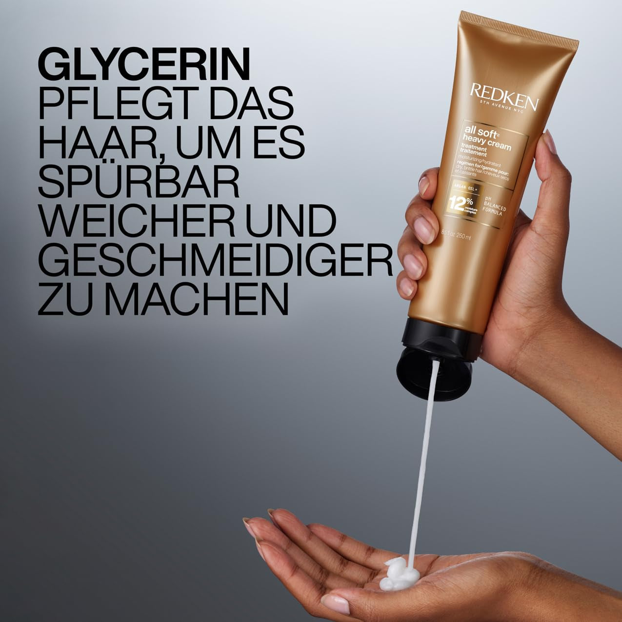 Redken haarmasker voor droog en broos haar, revitaliseert en hydrateert, met keratinecomplex en arganolie, geheel zachte, zware crème, 1 x 250 ml Naty Shop haarmasker