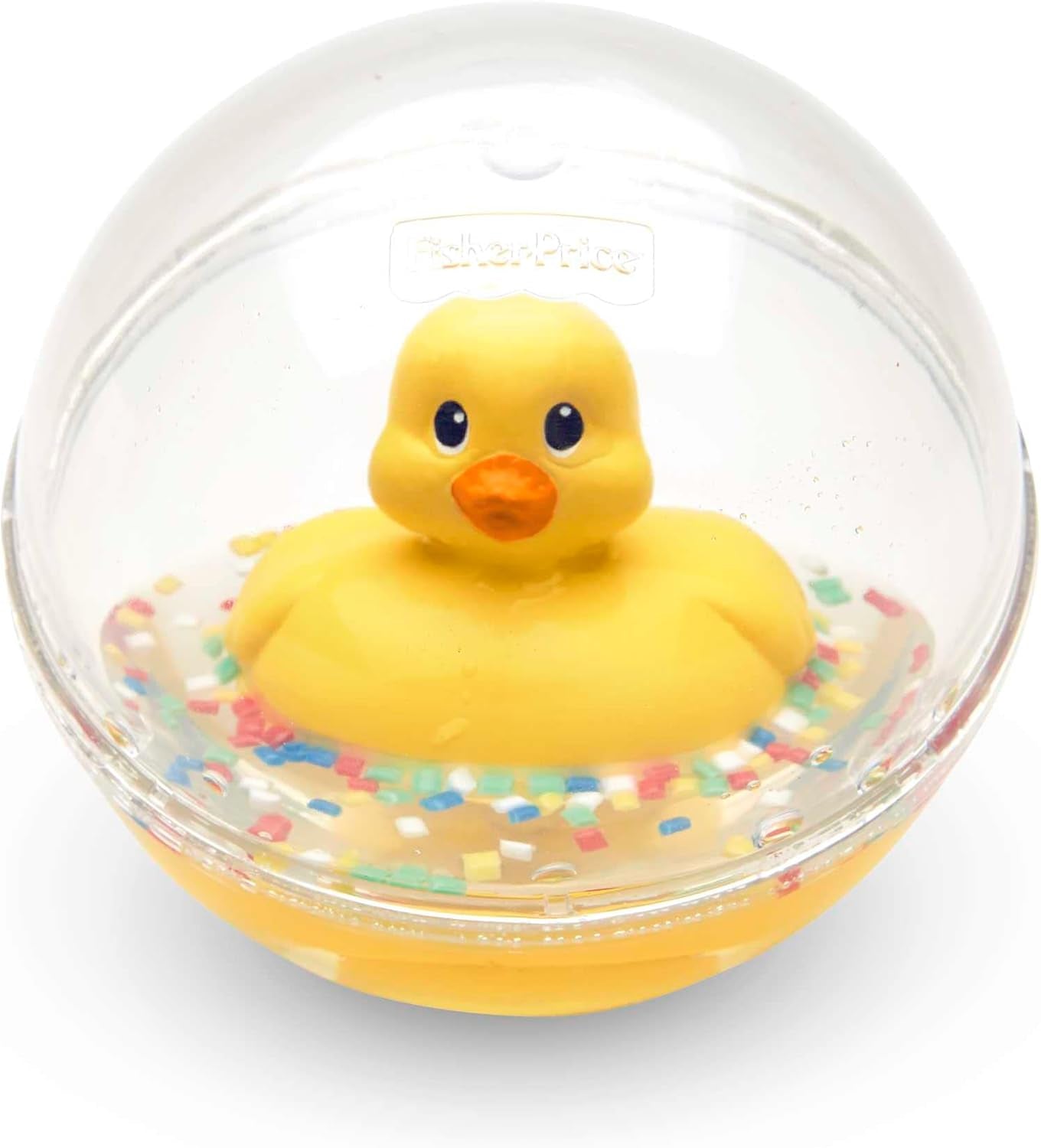 Fisher-Price WaterMates Ducky Ball, grappige eend in confettibal, babyspeelgoed, speelbal, badspeelgoed, vanaf 3 maanden, 75676 Babyspeelgoed Naty Shop Duck Ball