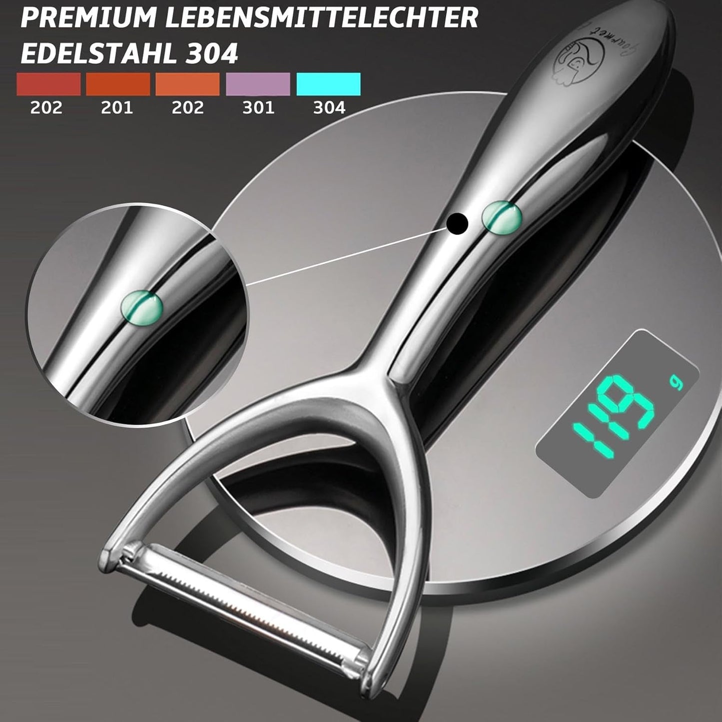 Premium roestvrijstalen fruit- en groenteschiller Naty Shop dunschiller
