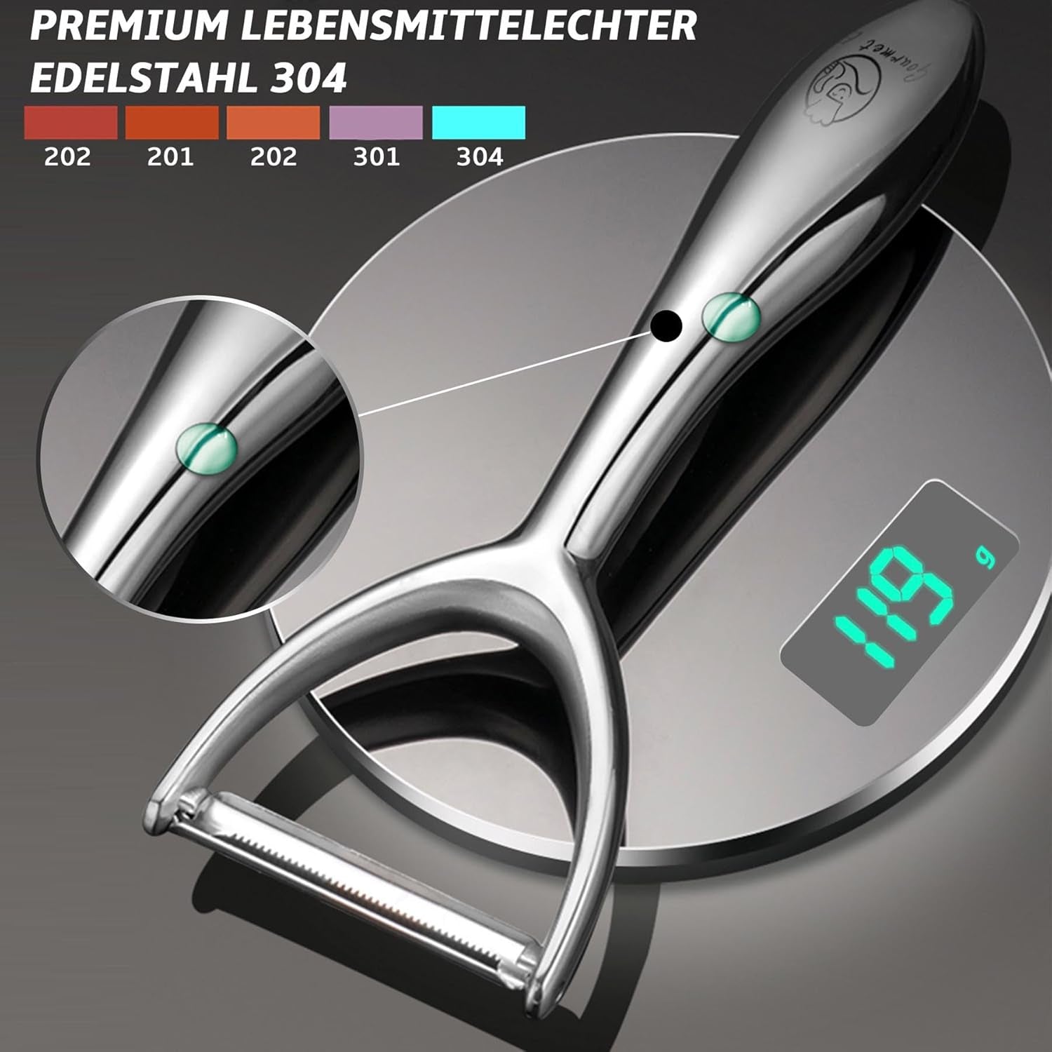 Premium roestvrijstalen fruit- en groenteschiller Naty Shop dunschiller