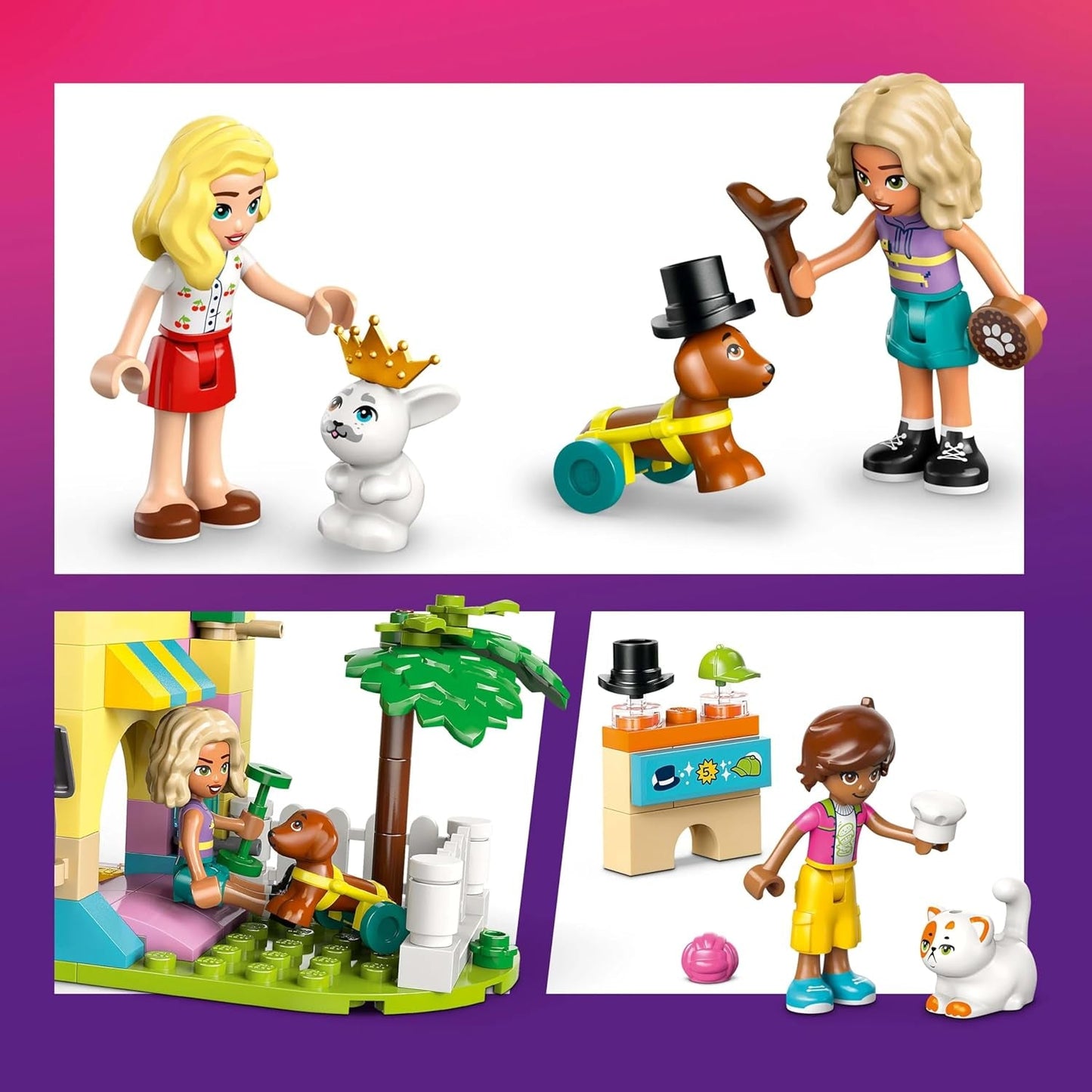 LEGO Friends Dierenaccessoireswinkel Fantasiespelset Educatief speelgoed voor meisjes van 6 jaar oud 3 minifiguren en 3 dierenfiguren Kat Hond Konijntje Cadeau-idee voor kinderen 42650 Bouwsets Besuche in LEGO-Store