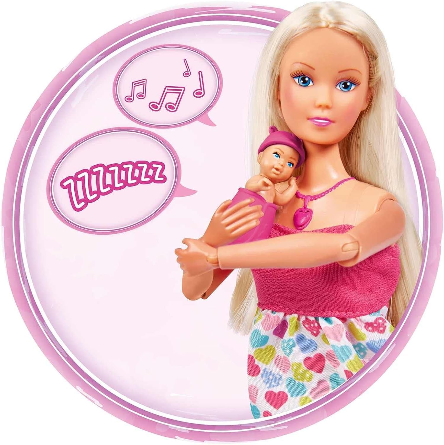 Simba 105733480 - Steffi Love Baby Bliss, zwangere pop en geweldige geluiden, babyaccessoires en draagzak