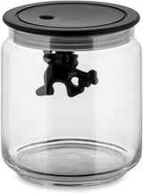 Alessi "Gianni" glazen keukenpot met verzegeld deksel, thermoplastische hars, zwart, 27,5 x 13,5 x 28 cm Voedselbewaardozen Naty Shop glas, zwart 12 cm