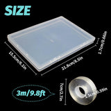 2 stuks 30 cm dubbelzijdig plakband kunstnagel opbergdoos doorzichtige rechthoekige doos plastic verpakkingsdozen nageltips container kunstnagels 21,8x15,5 cm