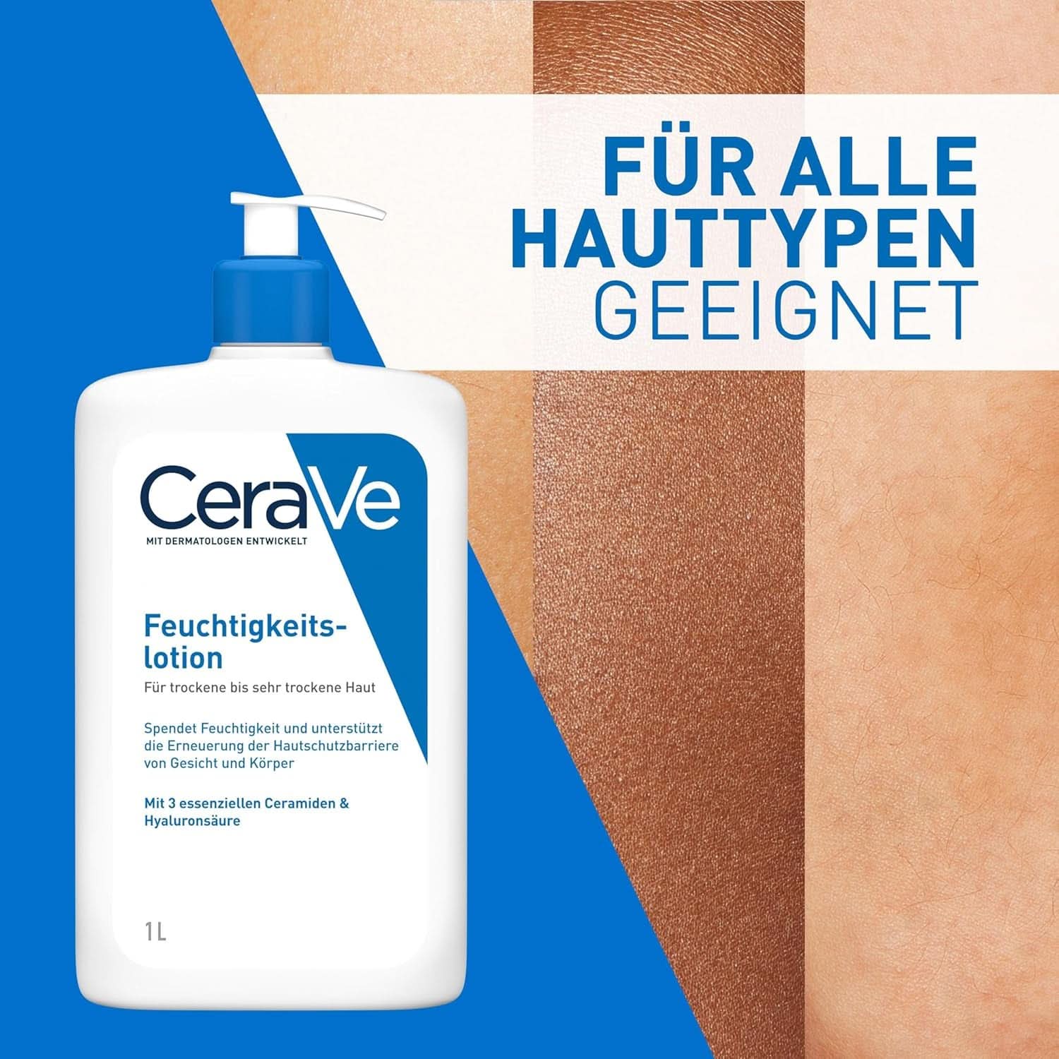 Cerave Hydraterende lotion voor lichaam en gezicht, 1 liter Cosmetica en Schoonheid Naty Shop