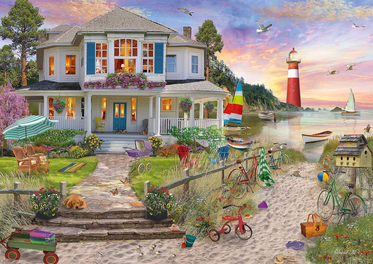 Schmidt Spiele Strandhuis, puzzel 1.000 stukjes Puzzel Naty Shop