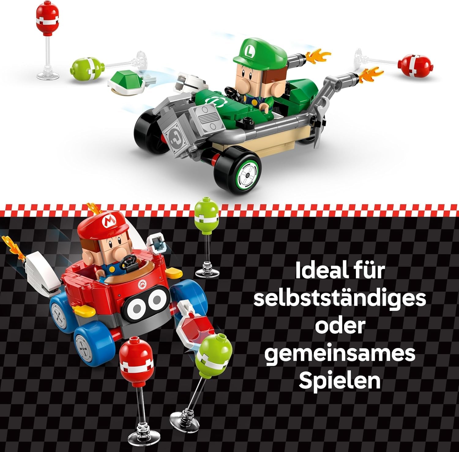 LEGO Mario Kart - Baby Mario Vs. Baby Luigi Nintendo Verzamelfiguren 2 bouwbare Speedmen Speelgoedcadeau voor jongens, meisjes en gamers vanaf 8 jaar Avontuurspeelgoed 72034 Bouwsets Bekijk de LEGO-Store