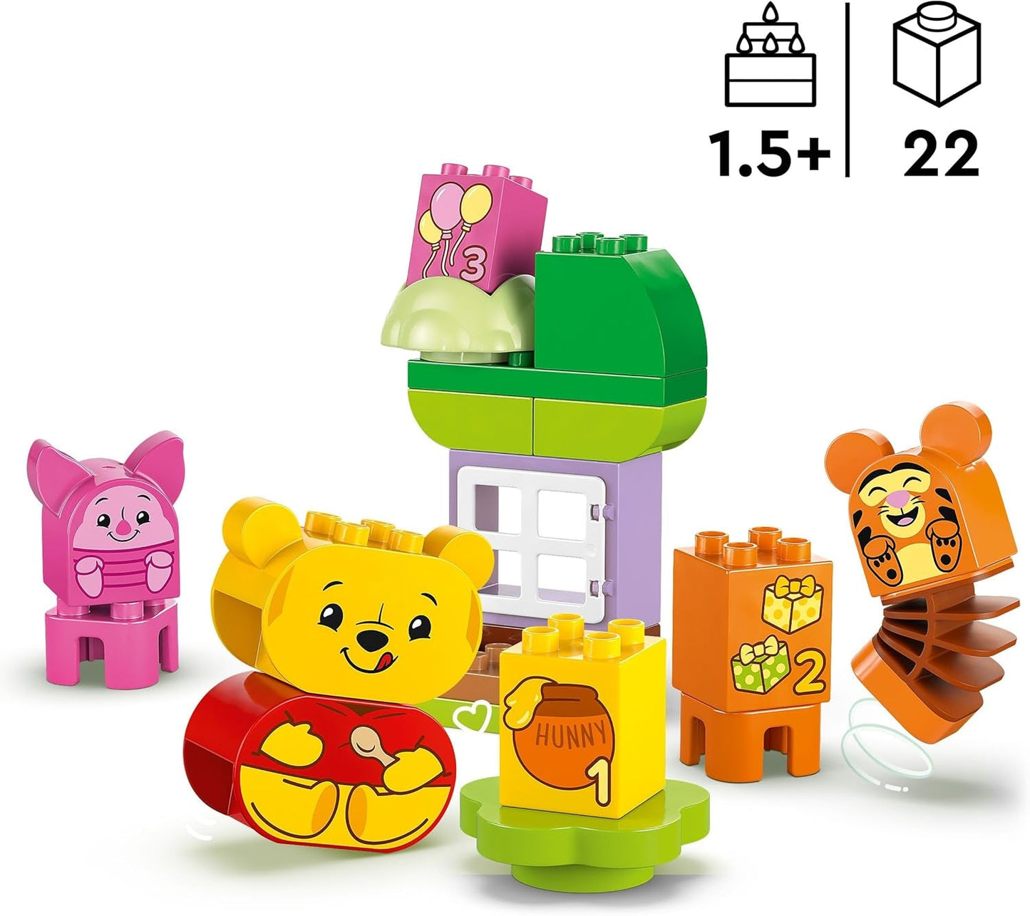 LEGO DUPLO - Disney Winnie de Poeh's verjaardagsfeestje - educatief speelgoed voor kleuters - set van 3 minifiguren waaronder Winnie de Poeh, Teigetje en Knorretje - cadeau-idee voor jongens en meisjes vanaf 1,5 jaar 10457 Beuche bouwsets in LEGO-Store