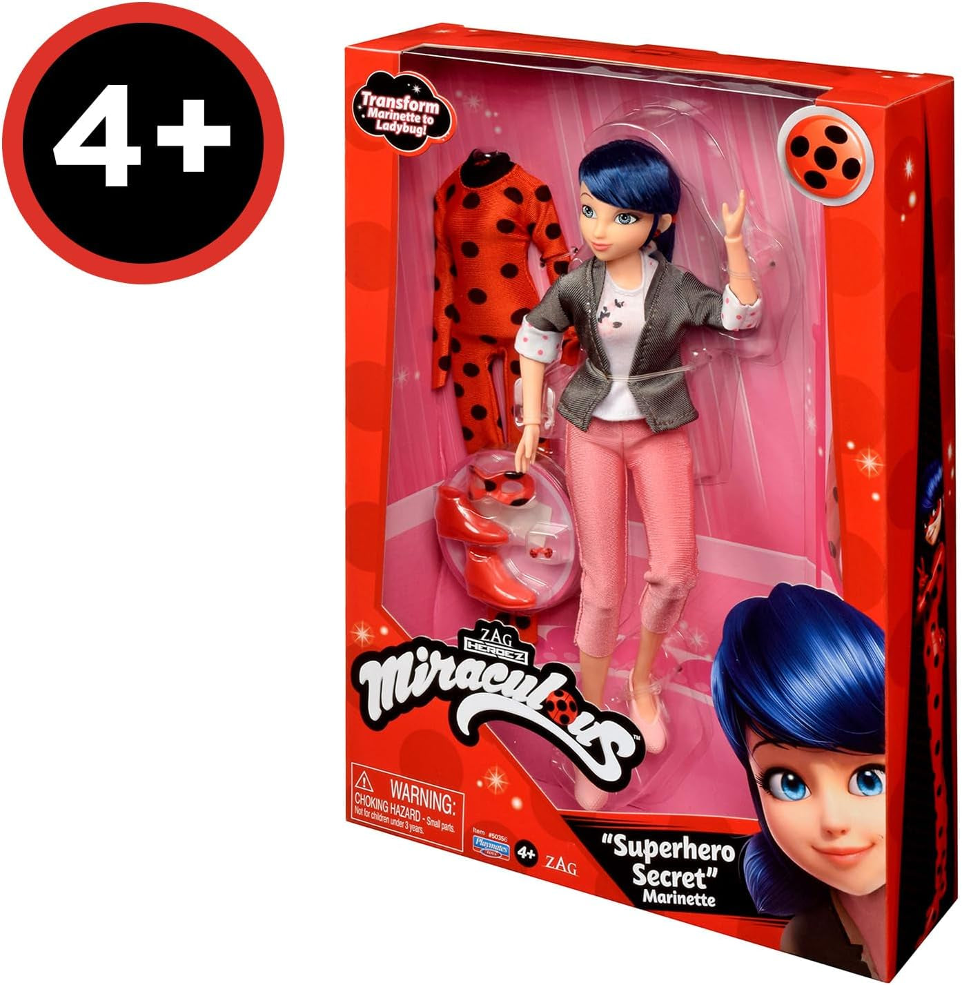 Bandai - Miraculous Ladybug - Verkleedpop 26 cm met twee outfits - Lieveheersbeestje - P50355 Poppen Naty Shop