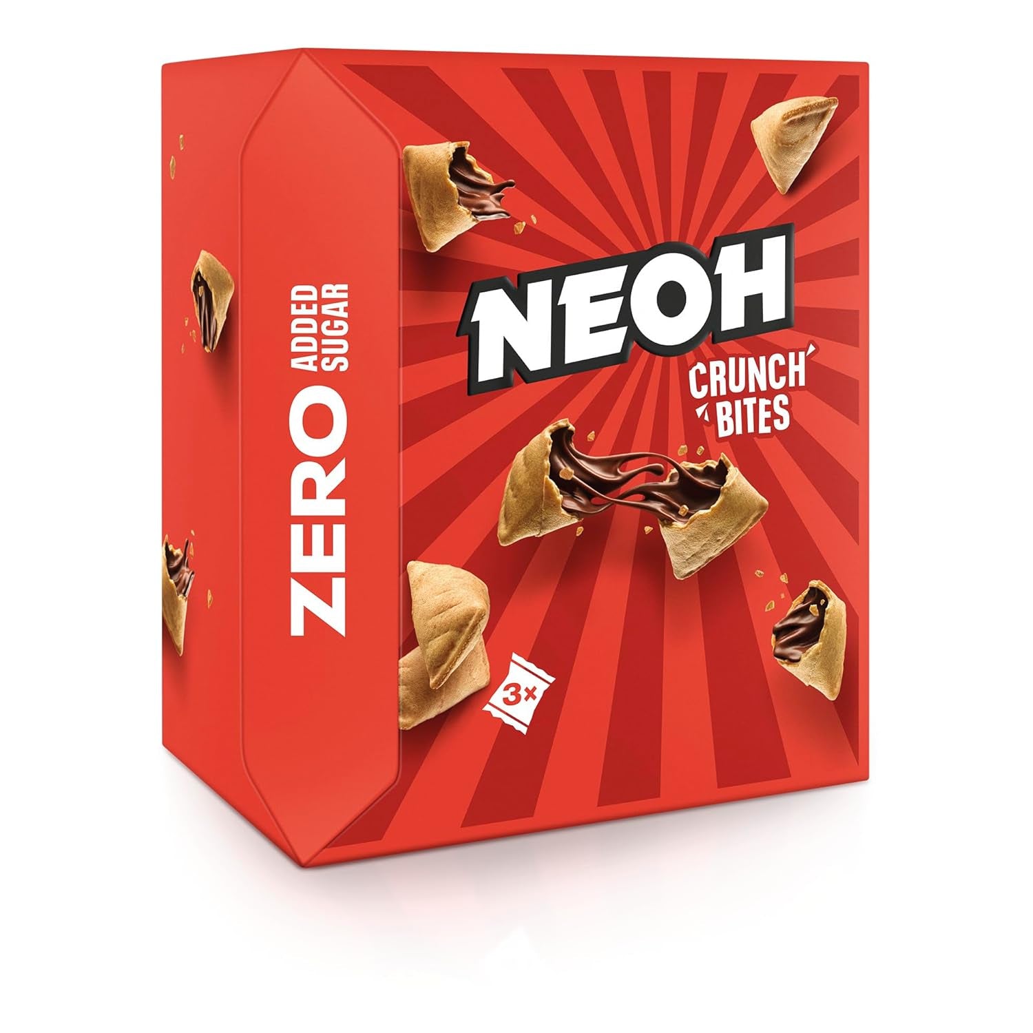 NEOH Chocolade Bites | Geen toegevoegde suiker, 100kcal per portie, knapperige stukjes met een romige hazelnoot- en cacaovulling, perfect voor afhaalmaaltijden of als mueslivervanger | Keto, koolhydraatarm | Verpakking van 3 x 29 g