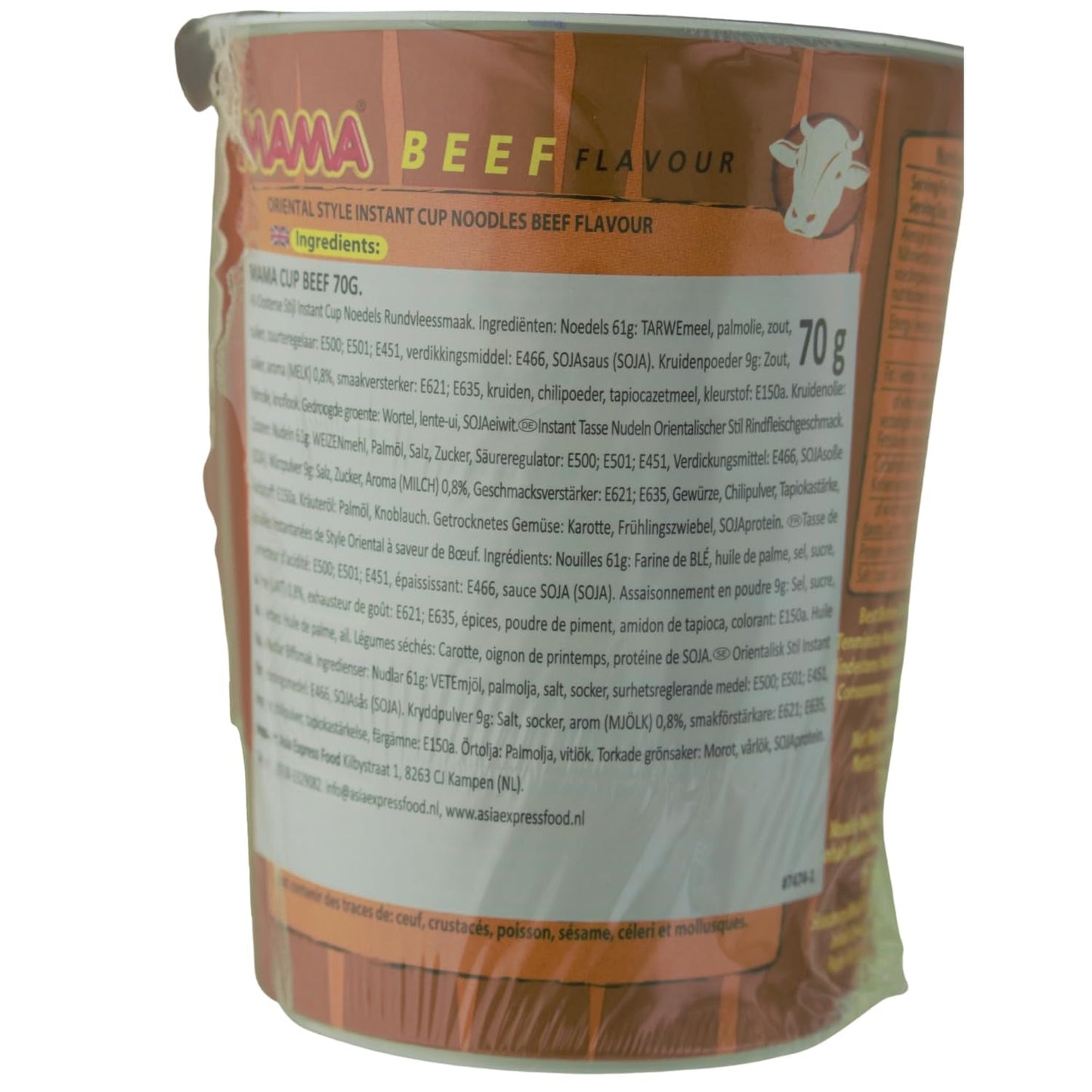 MAMA - Instantnoedels met rundvlees in cups - Multipack (8 x 70g)