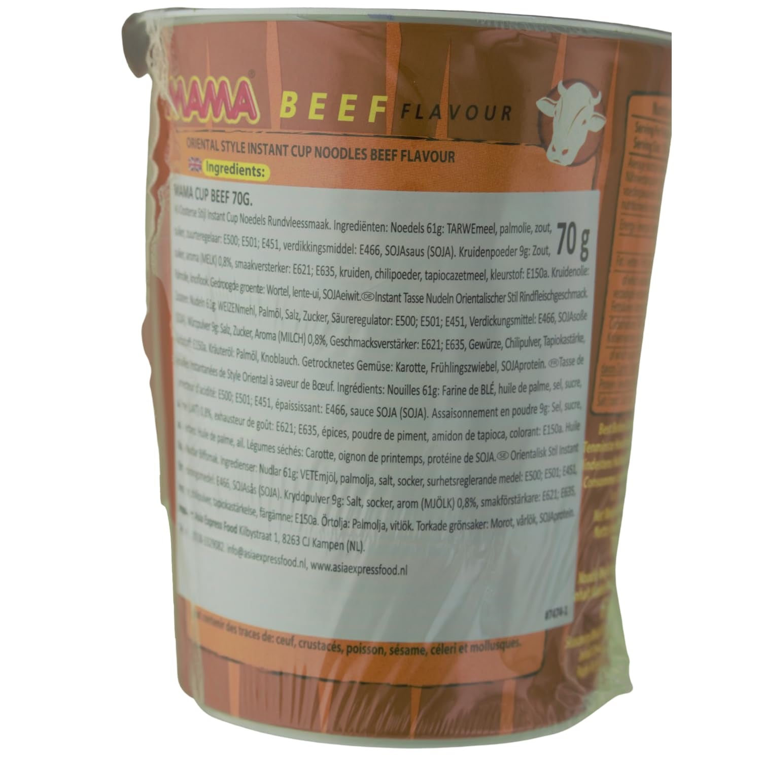 MAMA - Instantnoedels met rundvlees in cups - Multipack (8 x 70g)