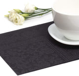 50 servetten ROYAL Collection 1/4-vouw 40 X 40 zwart "Ornamenten"