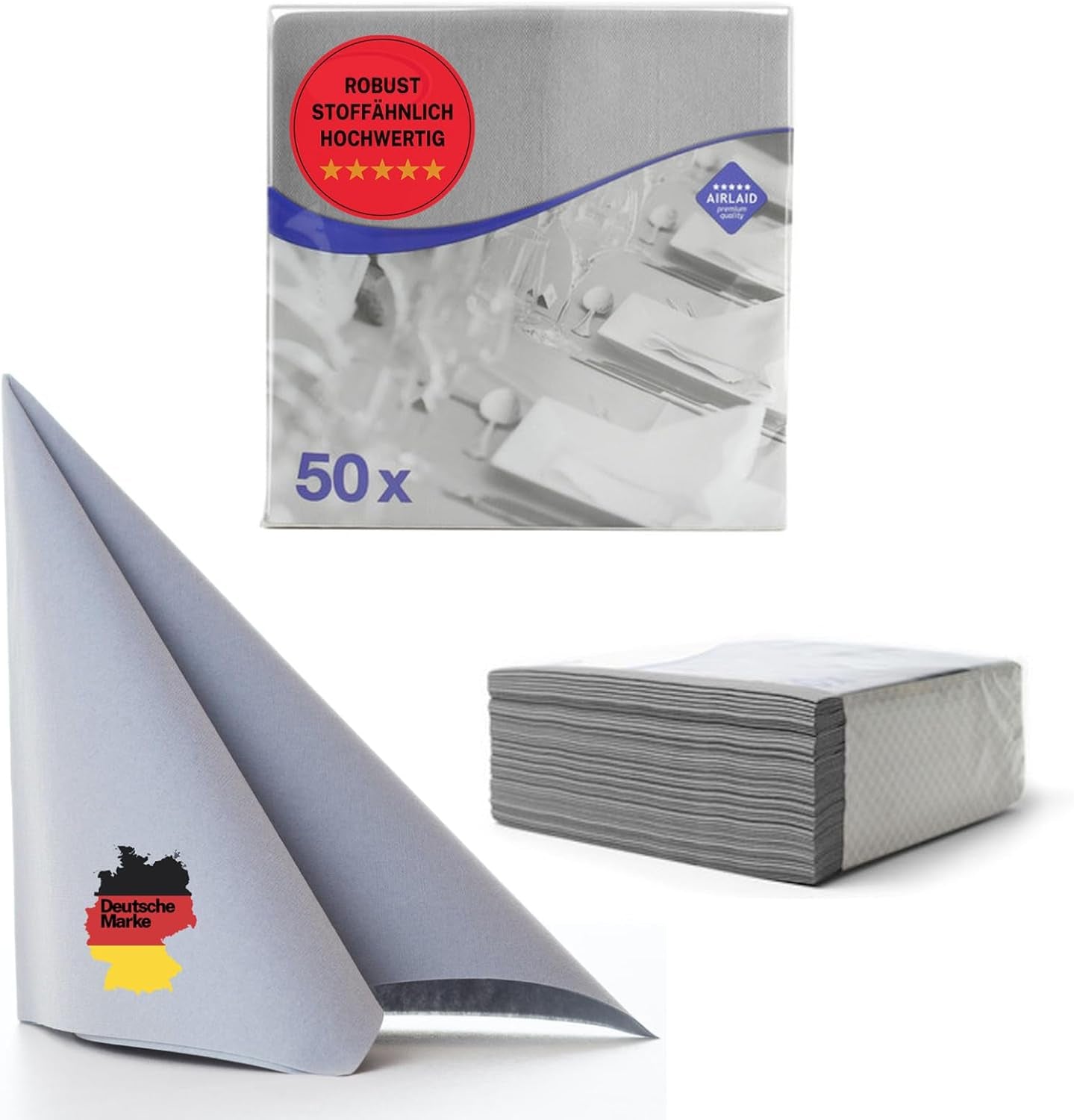 50 Aroba Airlaid Servetten Textiel Look 19 KLEUREN 40X40 Cm 1/4 vouw Hoge kwaliteit Textiel Look Bruiloft Servetten voor Jubilea Hotel Catering Feestdagen Kerst Bruiloft Roze