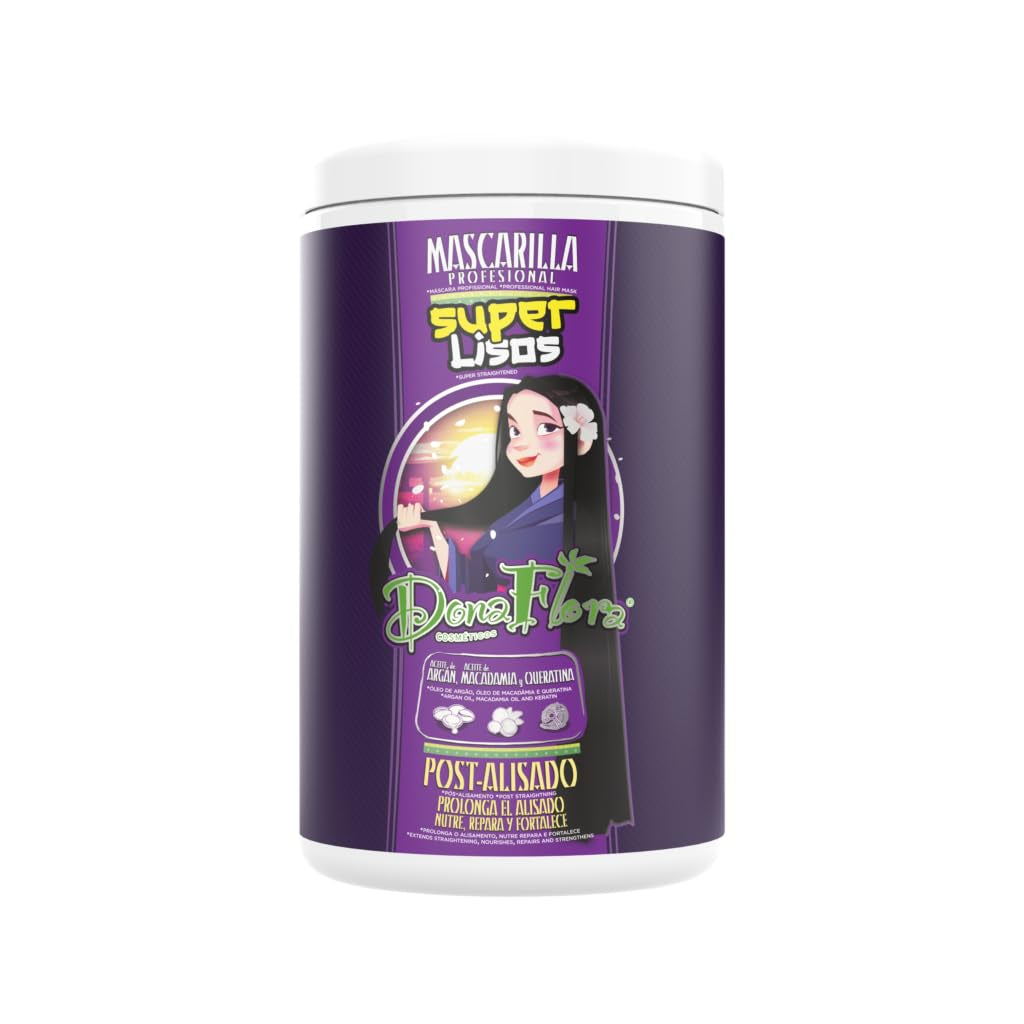 Superglad haarmasker 1000 ml - Met arganolie, macadamia en keratine - Voedt, herstelt en versterkt - Voor zijdezachtheid, glans en gladde vezels - Vrij van sulfaten en parabenen Naty Shop Haarmasker