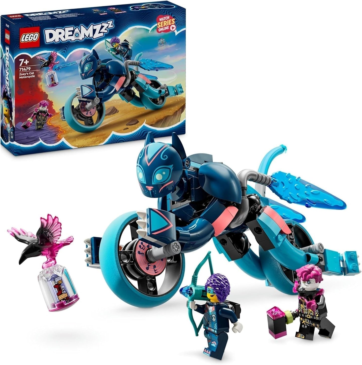 Zoey's kat Motor LEGO Dreamzzz 2 in 1 cadeau voor 7+ jaar oud Diermodel Bouwstenen Speelgoedmotorfiets Fantasie speelset voor jongens en meisjes 71479 Bouwsets Beuche in LEGO-Store