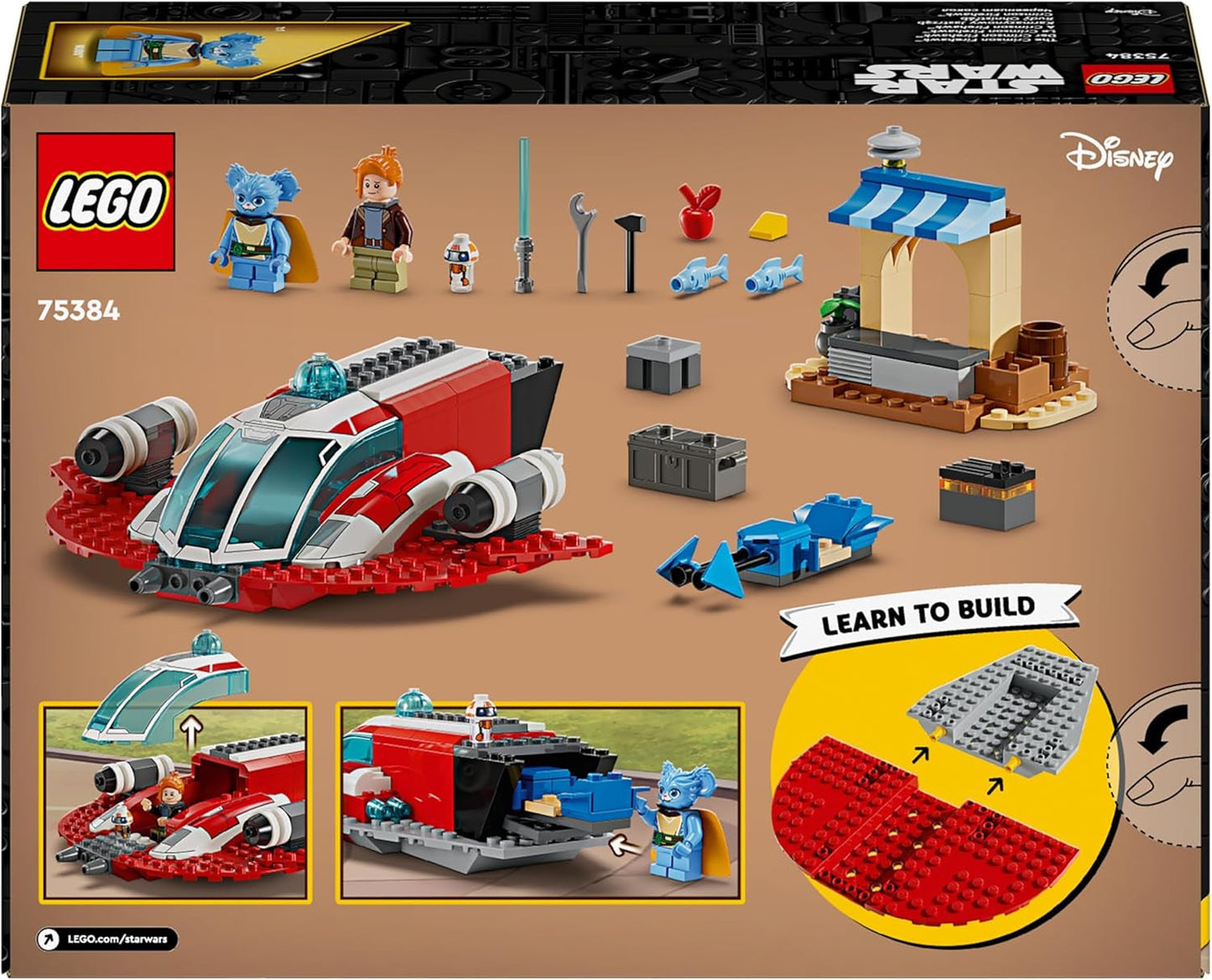 LEGO Star Wars: The Adventures of the Young Jedi Crimson Firehawk, startset voor kinderen met bouwbaar ruimteschip, speederbike en 3 figuren, cadeau voor jongens en meisjes vanaf 4 jaar 75384 Bouwsets Besuche den LEGO-Store