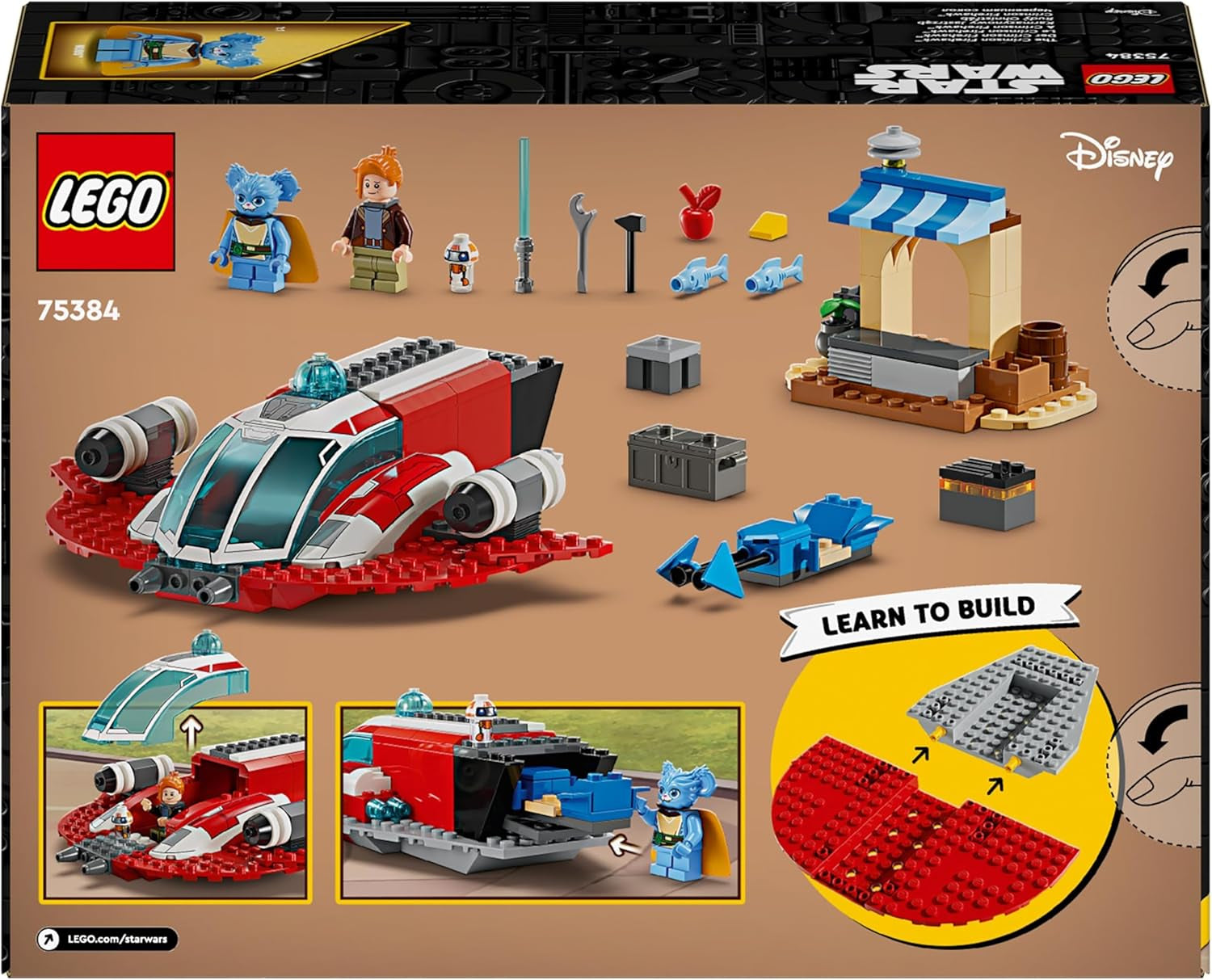 LEGO Star Wars: The Adventures of the Young Jedi Crimson Firehawk, startset voor kinderen met bouwbaar ruimteschip, speederbike en 3 figuren, cadeau voor jongens en meisjes vanaf 4 jaar 75384 Bouwsets Besuche den LEGO-Store