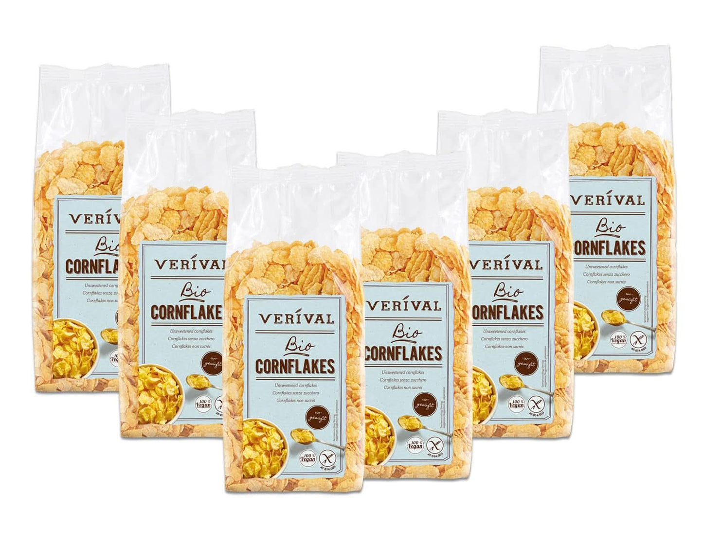 Verival Cornflakes ongezoet, verpakking 6 x 250 gram Cereale Naty Shop