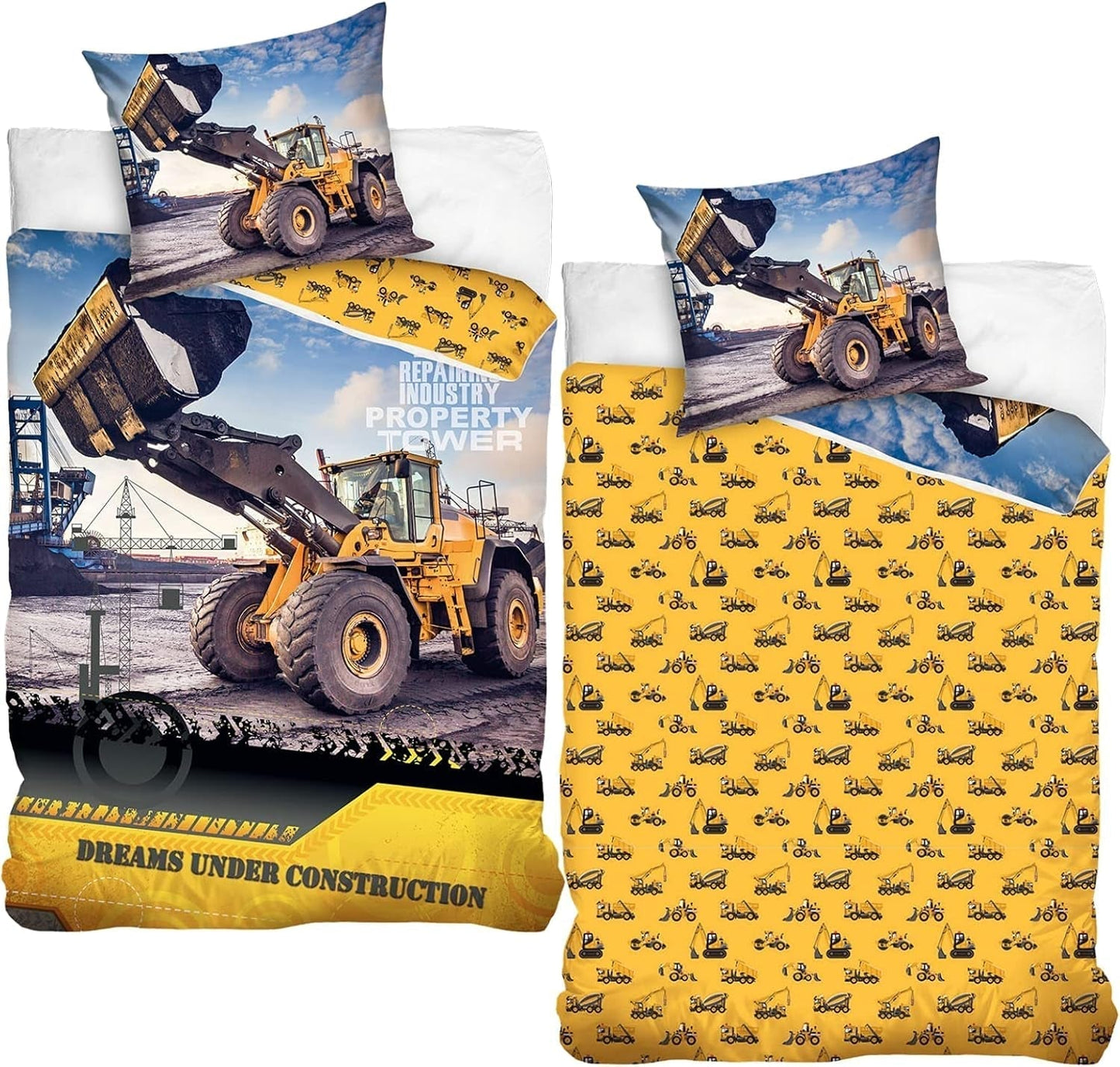 Beddengoed voor kinderen, graafmachine, katoen Beddengoed - kinderen Naty Shop