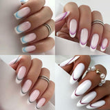 9 kleuren franse nagelstickers franse nagelstickers zelfklevende nagelfolie franse nagels gradiënt stickers franse tip nagelstickers nail art nail design stickers nagel accessoires