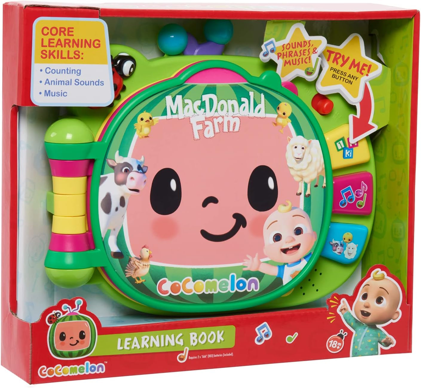 CoComelon, J.J leerboek, leerfuncties en elektronica, speelgoed voor kinderen vanaf 18 maanden, CCM10 (Franse versie) Bebe Toys Naty Shop