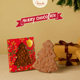 Venchi, Brutto&Buono, handgemaakte "Piemonte Forest Hazelnut" dennenboomvormige melkchocoladereep, 200 g, glutenvrij, kerstcollectie in beperkte oplage, cadeau-idee