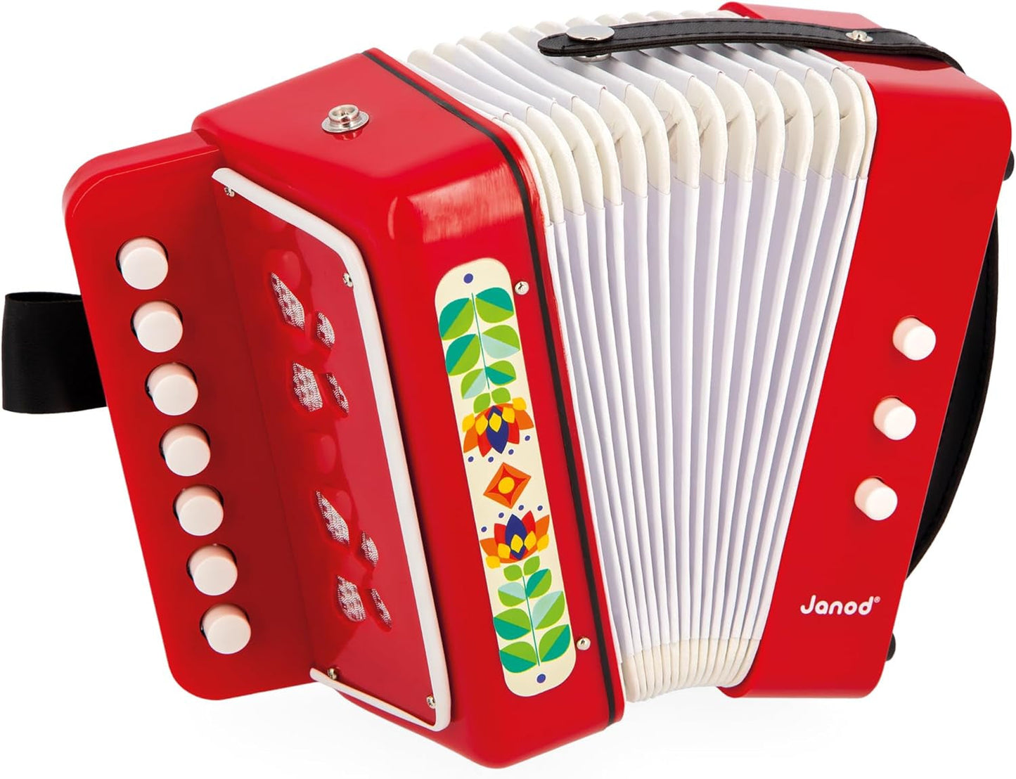 Janod - Accordeon Gioia - Muziekinstrument voor kinderen - Rollenspel en vroeg muzikaal onderwijs - Met riem - Vanaf 3 jaar, J07654 Jucarii Bebe Naty Shop