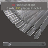 150 Stück Nail Art Tips Ring Stick, transparant Farbe Karte Platten Nagelleck Display Ring Sticks, Nagel Salon Übungen Display Nail Tips