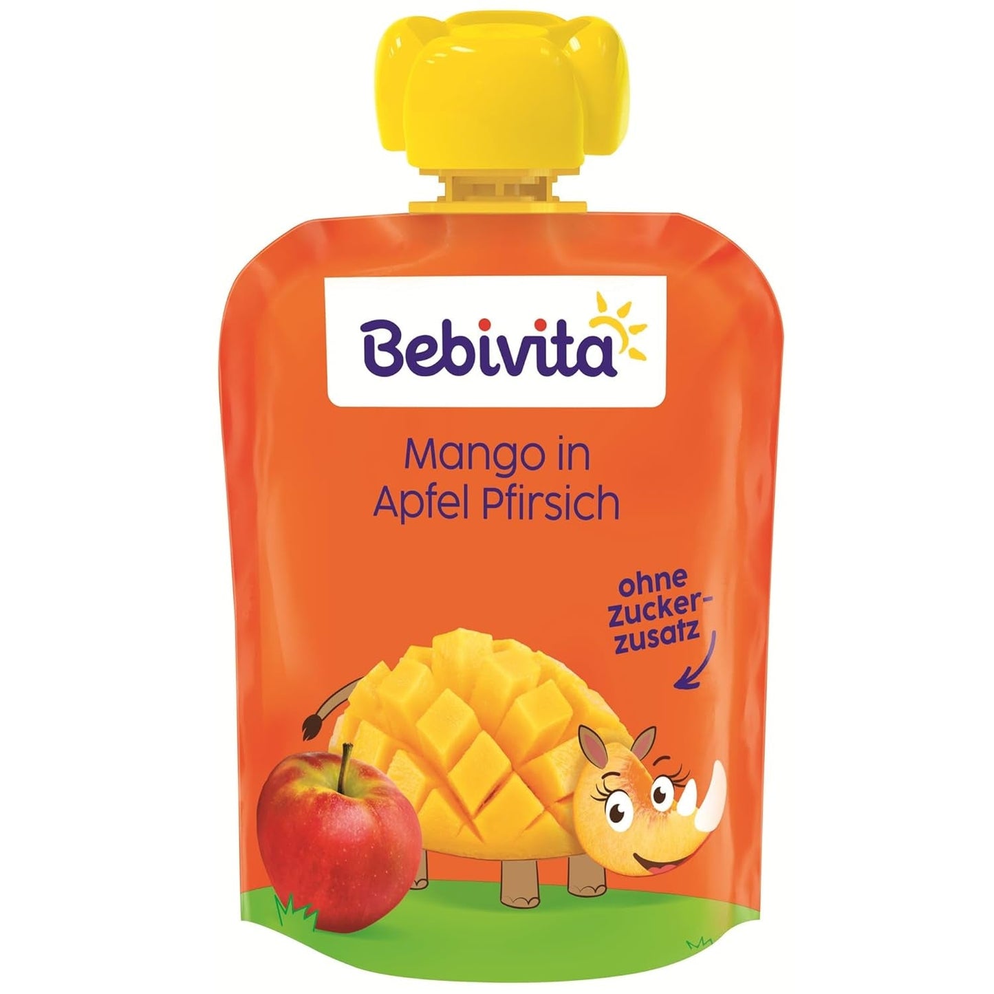 Mango Appel Perzik Knijpbare Zakjes - 16 Pack (4 Pack, 4 x 90g Elk), Geen Toegevoegde Suiker, Glutenvrij, Ideaal voor Verpakte Snacks en Onderweg