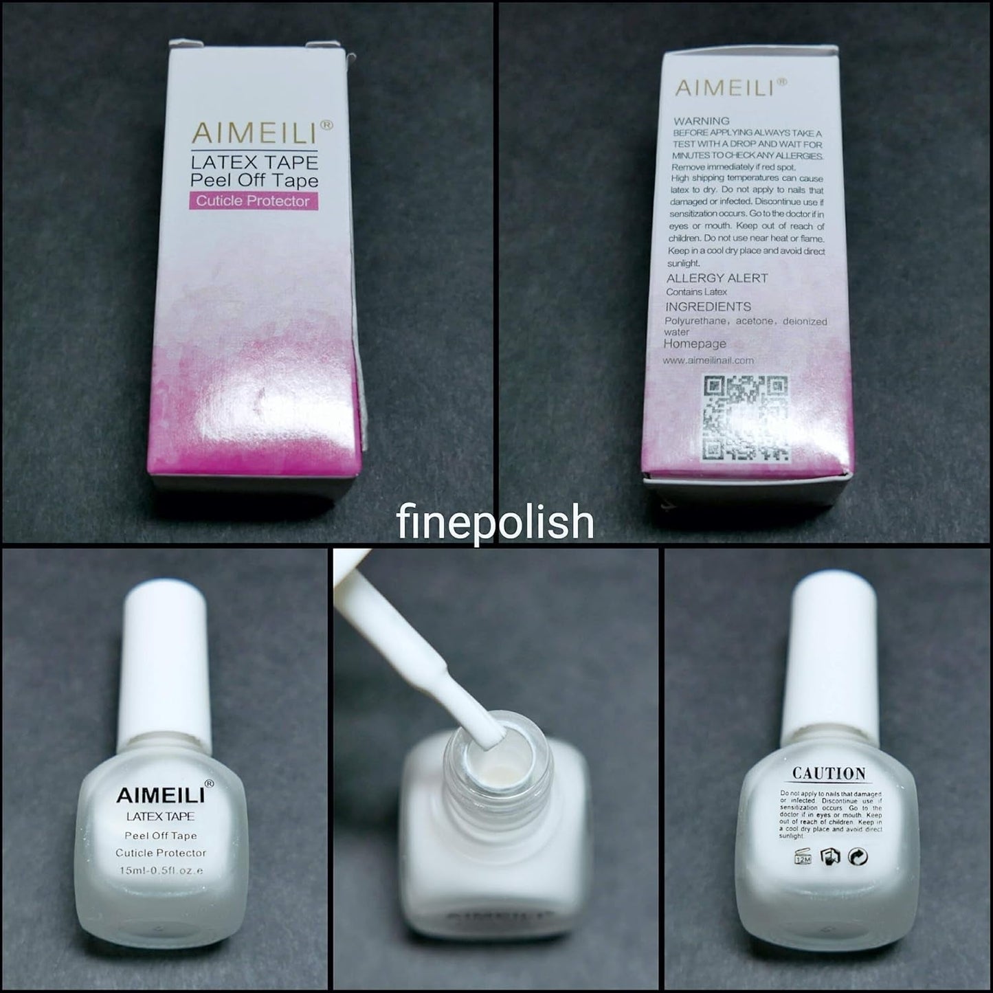 AIMEILI Latex Peel off Tape Nagelleck Korrektor Hautschutz Fingerschutz Für Nail Art Palissade Geruchlos Wit 15Ml