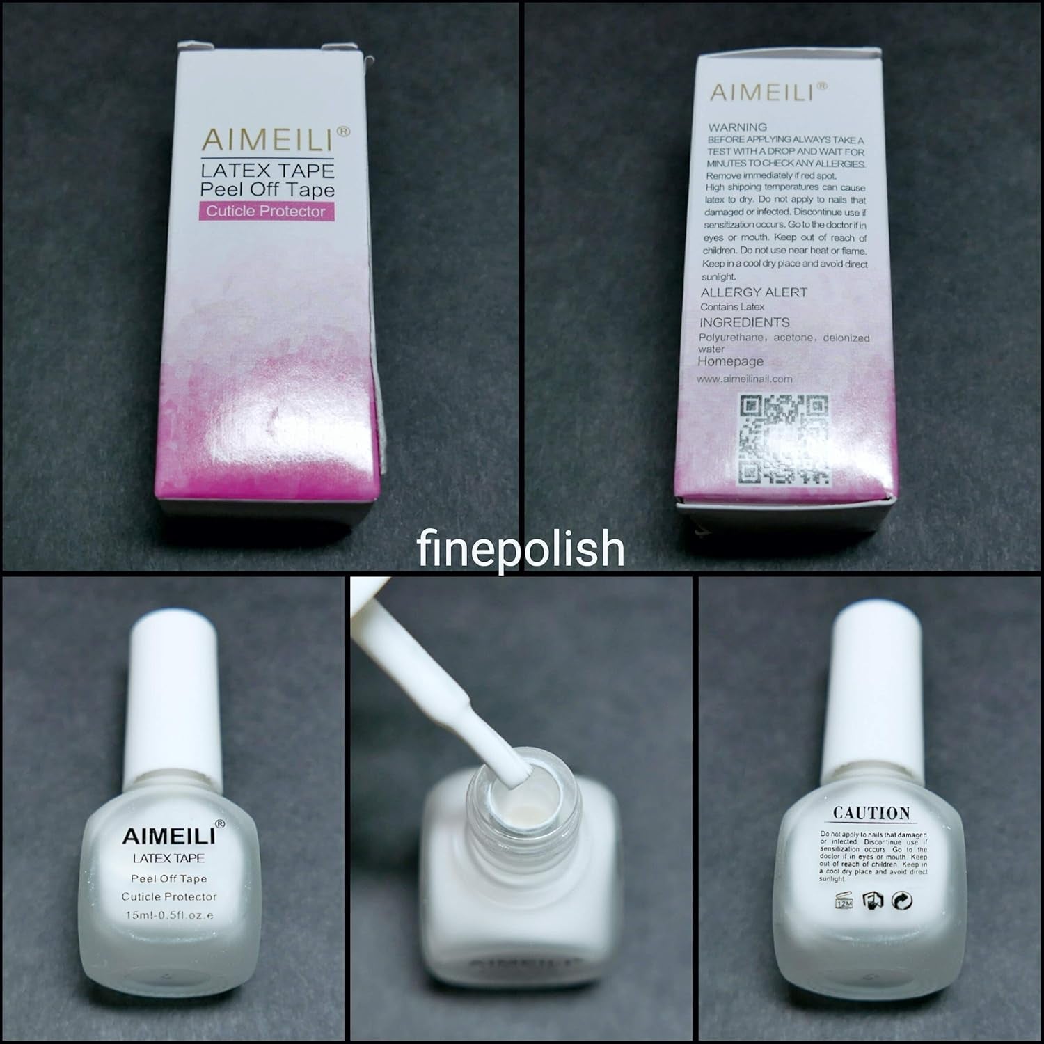 AIMEILI Latex Peel off Tape Nagelleck Korrektor Hautschutz Fingerschutz Für Nail Art Palissade Geruchlos Wit 15Ml
