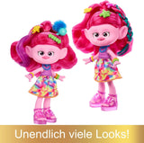 Mattel DREAMWORKS TROLLS Together Strong - Haarsmaakvolle Queen Poppy-modepop - 15+ accessoires, glitterkam, wasbare glittergel, voor kinderen vanaf 3 jaar, HNF25 Naty Shop-poppen