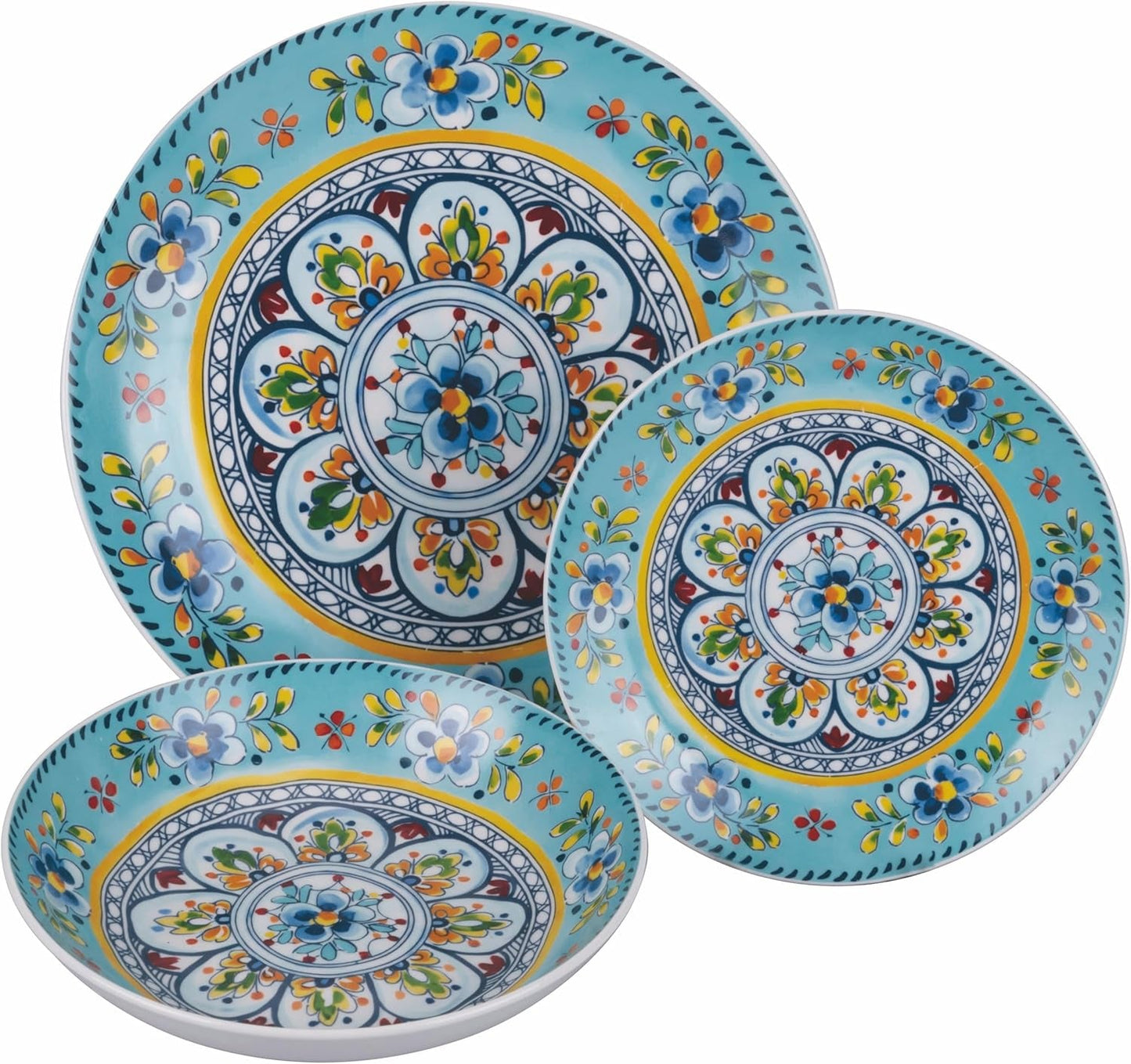 18-delig porseleinen servies, 6 verschillende bordensets, Andalusië