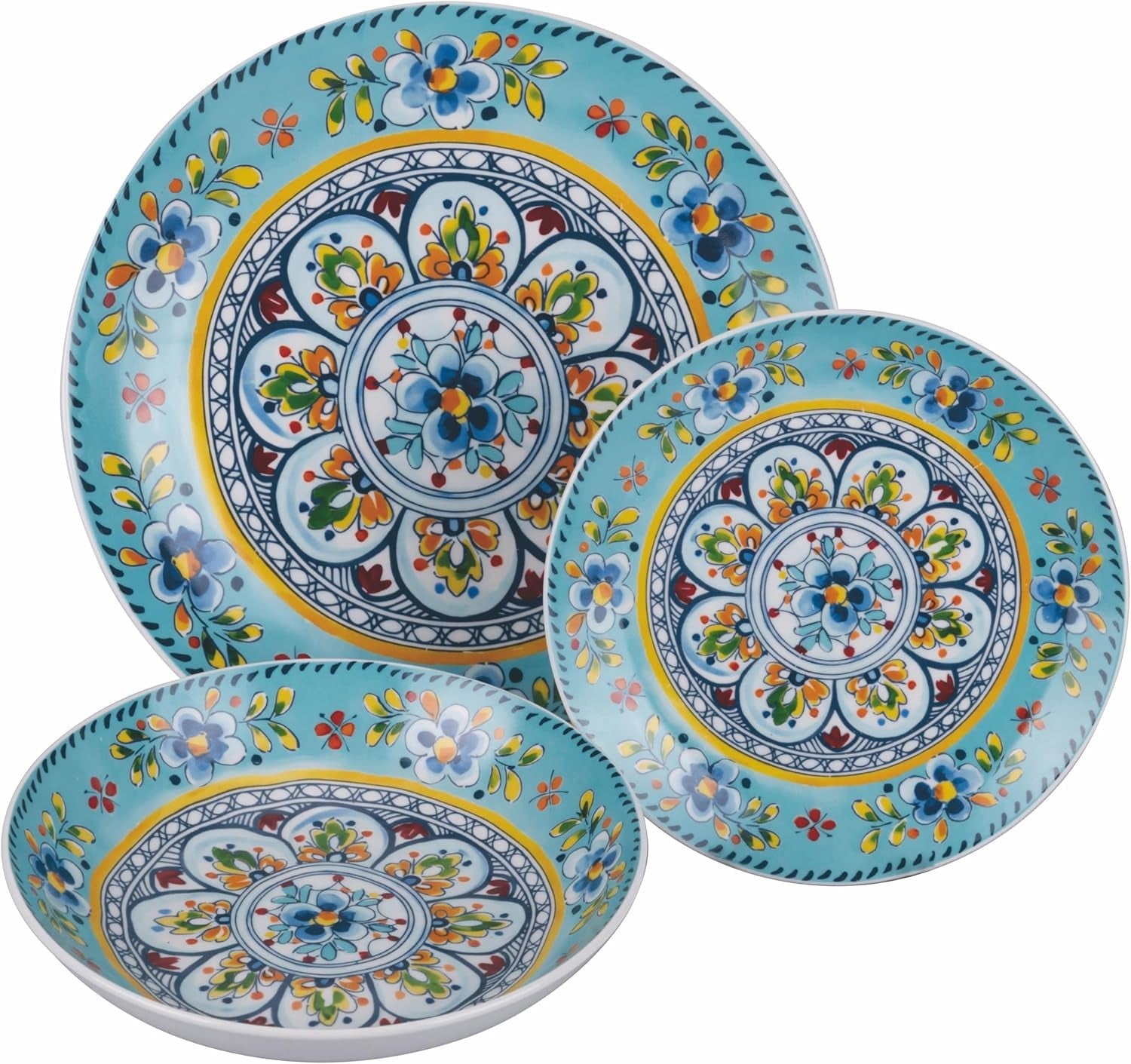 18-delig porseleinen servies, 6 verschillende bordensets, Andalusië